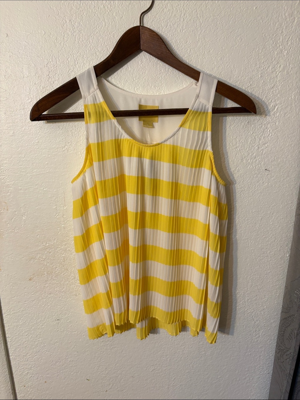 Anthropologie Yellow and White Striped Sleeveless Tank